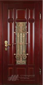 Парадная дверь №386 с отделкой Массив дуба - фото