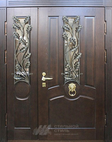 Парадная дверь №112 с отделкой Массив дуба - фото