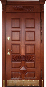 Парадная дверь №57 с отделкой Массив дуба - фото