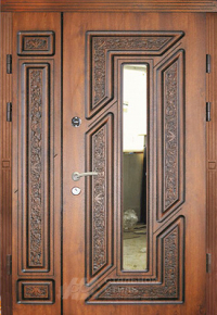 Парадная дверь №107 с отделкой Массив дуба - фото