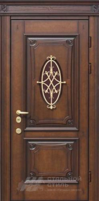 Парадная дверь №396 с отделкой Массив дуба - фото