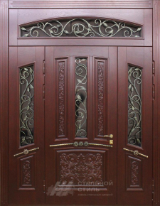 Парадная дверь №328 с отделкой Массив дуба - фото
