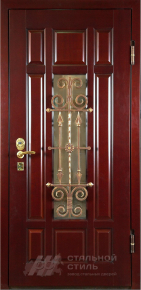 Парадная дверь №355 с отделкой Массив дуба - фото