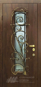 Дверь с ковкой №17 с отделкой МДФ ПВХ - фото №2