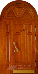 Парадная дверь №10 с отделкой Массив дуба - фото