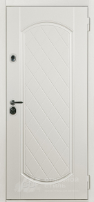 Входная белая красивая дверь в квартиру с отделкой МДФ RAL - фото