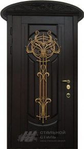 Парадная дверь №53 с отделкой Массив дуба - фото