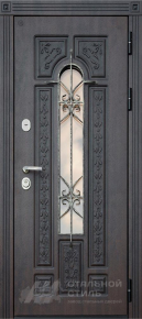 Парадная дверь №410 с отделкой Массив дуба - фото