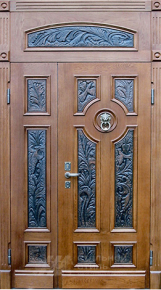 Парадная дверь №23 с отделкой Массив дуба - фото