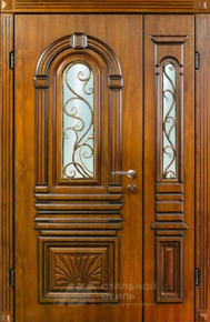Парадная дверь №75 с отделкой Массив дуба - фото