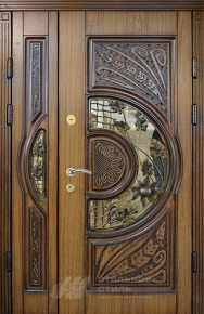 Парадная дверь №103 с отделкой Массив дуба - фото
