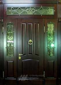 Парадная дверь №114 с отделкой Массив дуба - фото