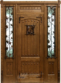 Парадная дверь №8 с отделкой Массив дуба - фото