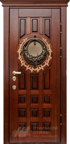 Парадная дверь №358 с отделкой Массив дуба - фото