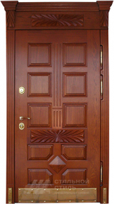 Парадная дверь №19 с отделкой Массив дуба - фото