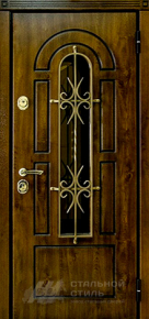 Дверь с ковкой №11 с отделкой МДФ ПВХ - фото
