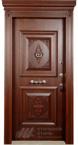 Парадная дверь №46 с отделкой Массив дуба - фото