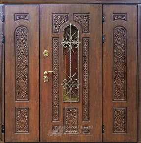 Парадная дверь №384 с отделкой Массив дуба - фото