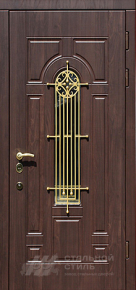 Дверь с ковкой №6 с отделкой МДФ ПВХ - фото