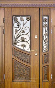 Парадная дверь №92 с отделкой Массив дуба - фото