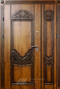 Парадная дверь №100 с отделкой Массив дуба - фото