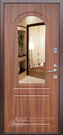 Дверь «Дверь с зеркалом №2» c отделкой МДФ ПВХ