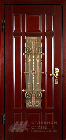 Дверь «Дверь с ковкой №5» c отделкой МДФ ПВХ